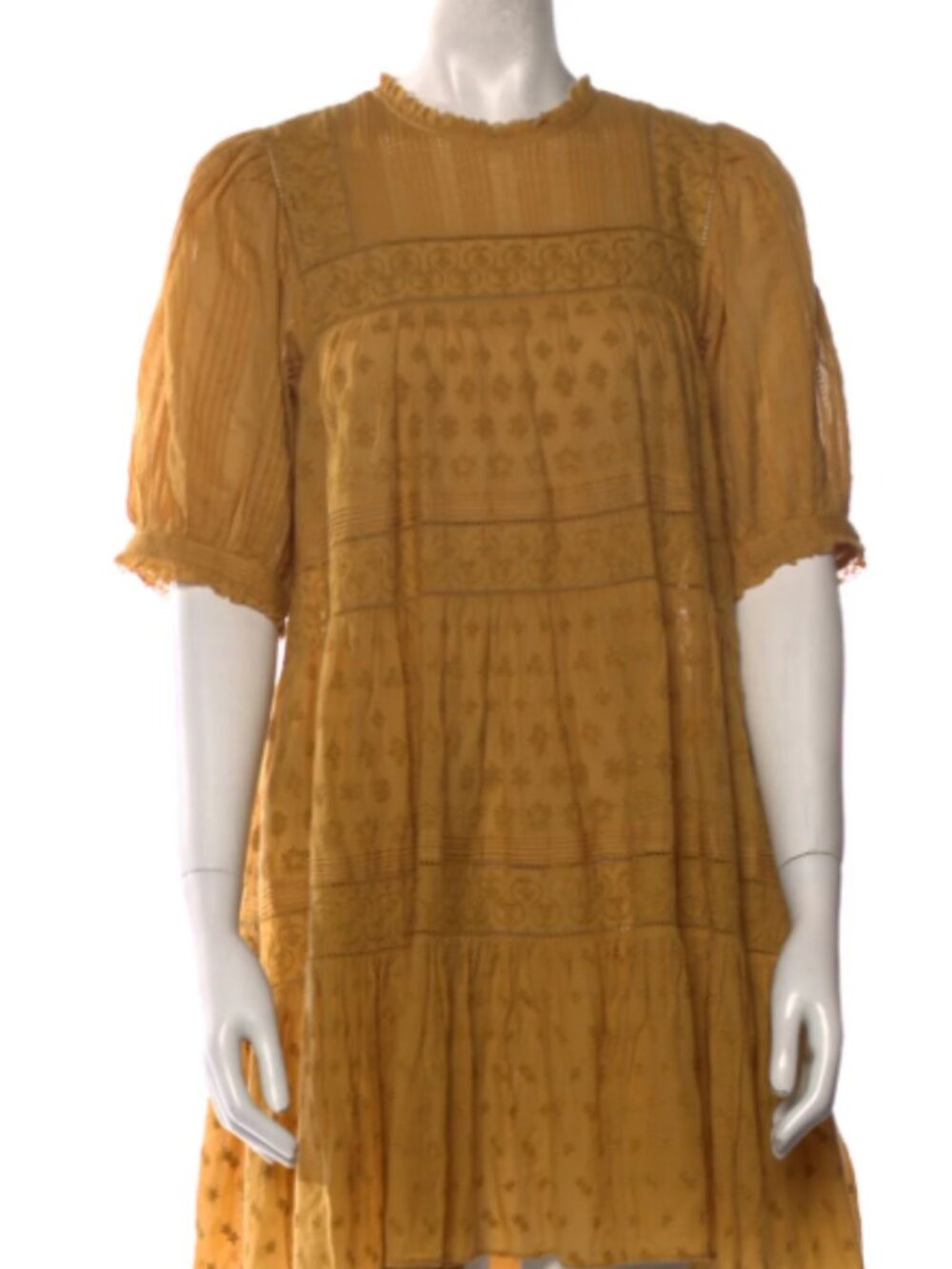 Yellow Doen Nerine Lace Mini Dress Size Small